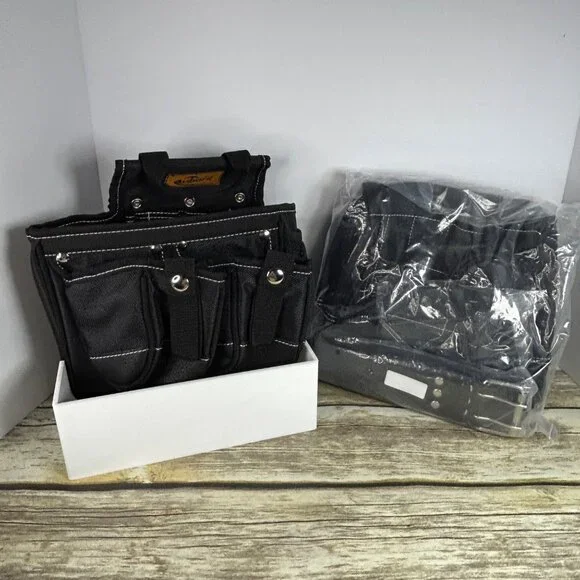 NEW AUPOFIT 7-PIECE PROFESSIONAL TOOL BELT SET WITH SUSPENDERS & 32 POCKETS - BL